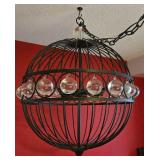 Quoizel Black Industrial Style Wire Cage Pendant Chandelier or Globe Light Fixture