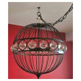 Quoizel Black Industrial Style Wire Cage Pendant Chandelier or Globe Light Fixture