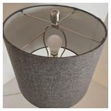 Table Lamp - Brushed Nickel Base & Dark Gray Fabric Shade