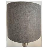 Table Lamp - Brushed Nickel Base & Dark Gray Fabric Shade
