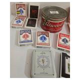 14 Decks of Playing Cards & Poker Chips in Vintage Atwood
