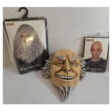3 Costume Accessories: The Purge Uncle Sam Mask, Spirit Wise Wizard Wig, & Bald Cap