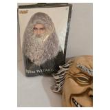 3 Costume Accessories: The Purge Uncle Sam Mask, Spirit Wise Wizard Wig, & Bald Cap