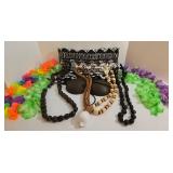 Hawaiian & Fijian Costume Accessories - Tapa Fabric Wrap, 4 Lei