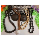 Hawaiian & Fijian Costume Accessories - Tapa Fabric Wrap, 4 Lei