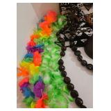 Hawaiian & Fijian Costume Accessories - Tapa Fabric Wrap, 4 Lei