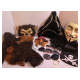 Gorilla Mask & Faux-Fur Costume Set with Tail & Sleeves - Pirate Hat & Accessories