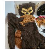 Gorilla Mask & Faux-Fur Costume Set with Tail & Sleeves - Pirate Hat & Accessories