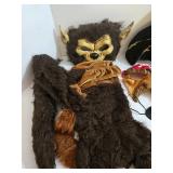 Gorilla Mask & Faux-Fur Costume Set with Tail & Sleeves - Pirate Hat & Accessories