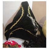 Gorilla Mask & Faux-Fur Costume Set with Tail & Sleeves - Pirate Hat & Accessories