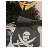 Gorilla Mask & Faux-Fur Costume Set with Tail & Sleeves - Pirate Hat & Accessories
