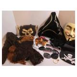 Gorilla Mask & Faux-Fur Costume Set with Tail & Sleeves - Pirate Hat & Accessories