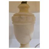 Vintage Italian Carved Alabaster Stone Table Lamp with Cream Shade