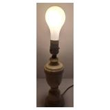 Vintage Italian Carved Alabaster Stone Table Lamp with Cream Shade