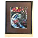 Marc Chagall Bride with Blue Face Print - Framed, 17 in W x 21 in H
