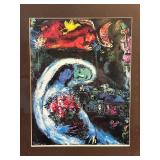 Marc Chagall Bride with Blue Face Print - Framed, 17 in W x 21 in H