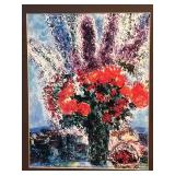 Marc Chagall Le Bouquet De Renoncules - Framed Print 17 x 21 in Under Glass