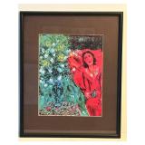 Marc Chagall - The Painter and His Wife Print (Framed, 17 x 21 in)