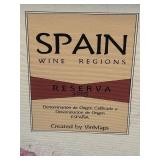 VinMaps Spain Map Reserva - Framed 34x31 in with 3 Travel Books
