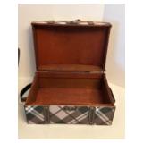 Leather Fabric Wood Decorative Storage Containers (Lot of 5)