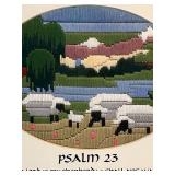 Artisan-Created Needlepoint Picture - Psalm 23 (Framed 10x13)