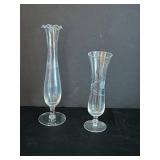 Sunflower Print in Frame 22x18 & 2 Glass Vases - Original Watercolor Painting