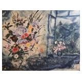 Framed Chagall Finestra Aperta Reproduction Print - Bouquet pres de la fenêtre