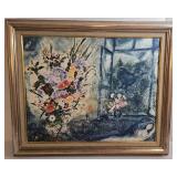 Framed Chagall Finestra Aperta Reproduction Print - Bouquet pres de la fenêtre