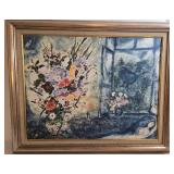 Framed Chagall Finestra Aperta Reproduction Print - Bouquet pres de la fenêtre