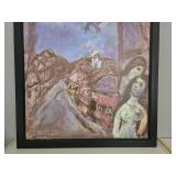 Framed Marc Chagall Reproduction Print - Evening at the Window (Abend am Fenster) - Circa 1950