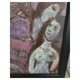 Framed Marc Chagall Reproduction Print - Evening at the Window (Abend am Fenster) - Circa 1950
