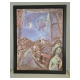 Framed Marc Chagall Reproduction Print - Evening at the Window (Abend am Fenster) - Circa 1950