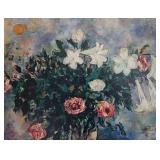 Marc Chagall Print Reproduction - Lovers Under Lilies (Les Amants sous les Fleurs de Lis)