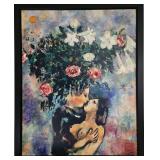 Marc Chagall Print Reproduction - Lovers Under Lilies (Les Amants sous les Fleurs de Lis)