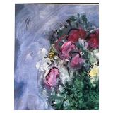 Marc Chagall Bouquet de fleurs au-dessus du village - Framed Print 18x22