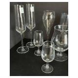 Various Wine Drinking Glasses including Zwiesel Glas Pure Champagne Glasses - 11 in Tall, 14-Piece Lot