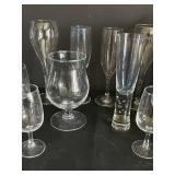 Various Wine Drinking Glasses including Zwiesel Glas Pure Champagne Glasses - 11 in Tall, 14-Piece Lot