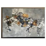 XL Modern Floral Abstract Painting on Canvas - 59 x 40 in - Unsigned
