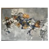 XL Modern Floral Abstract Painting on Canvas - 59 x 40 in - Unsigned