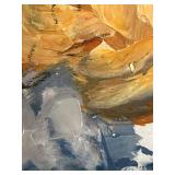 XL Modern Floral Abstract Painting on Canvas - 59 x 40 in - Unsigned