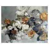 XL Modern Floral Abstract Painting on Canvas - 59 x 40 in - Unsigned