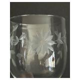 Etched Glassware - 4 Martini Glasses & 2 Large Wine Glasses (Lot of 6)