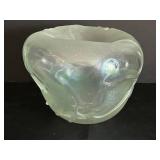 Iridescent Slag Glass Attachment - Flip-In Edged Vase, 10" Tall