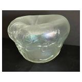 Iridescent Slag Glass Attachment - Flip-In Edged Vase, 10" Tall