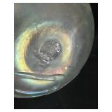 Iridescent Slag Glass Attachment - Flip-In Edged Vase, 10" Tall