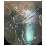 Iridescent Slag Glass Attachment - Flip-In Edged Vase, 10" Tall