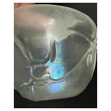 Iridescent Slag Glass Attachment - Flip-In Edged Vase, 10" Tall