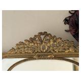 Vintage Hand Mirror with Cloisonné Medallions & Floral Inlay - 17 x 9 in