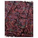 Vintage Hand Mirror with Cloisonné Medallions & Floral Inlay - 17 x 9 in