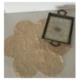 Silvercraft Vanity Tray - Silver Plate with Petit Point Lace Doily (9 x 6 in)